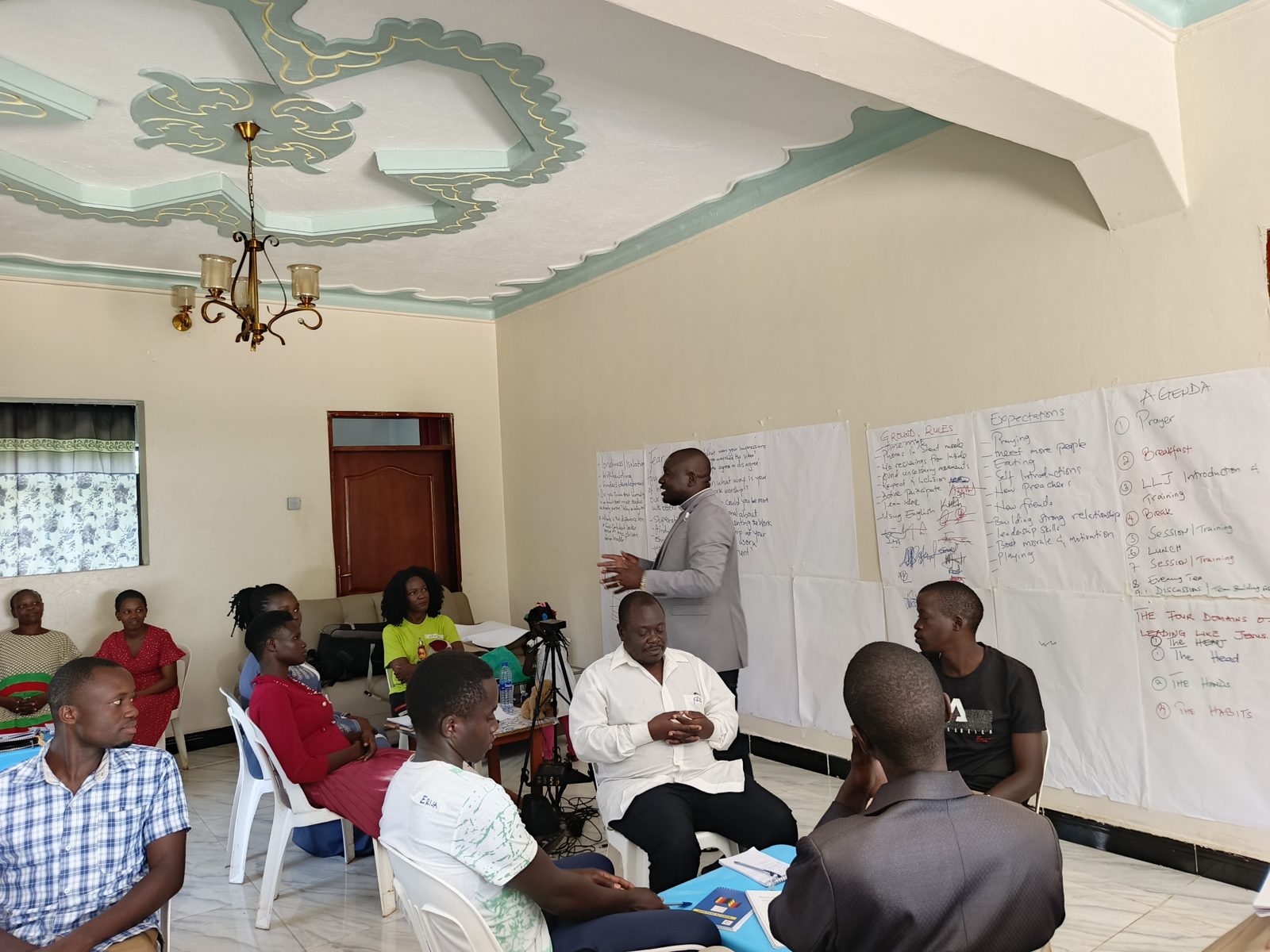 Rev. James Kasio, Chair of the Board, leading a Lead Like Jesus session